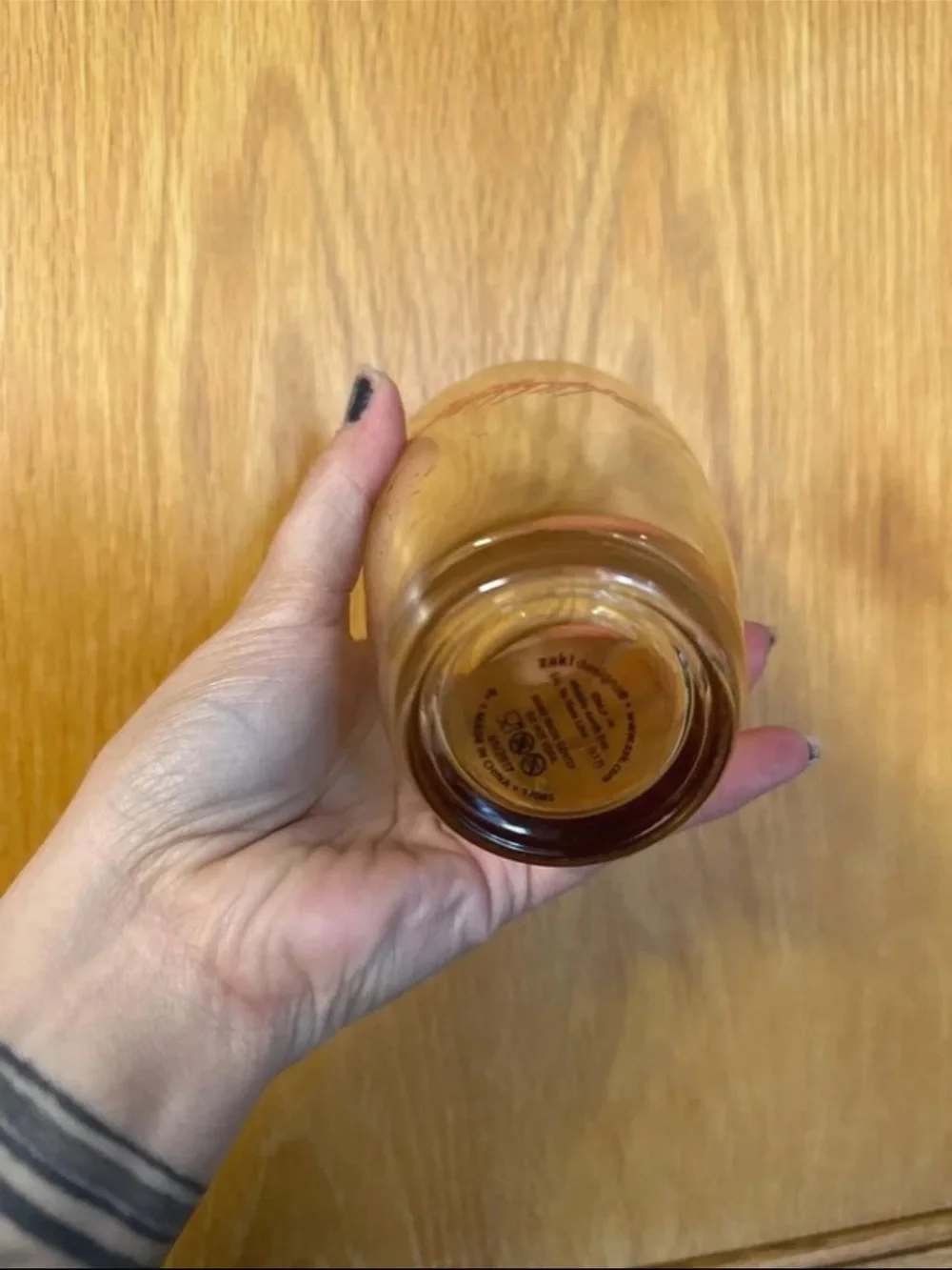 Loot Crate Lord of the Rings Amber Glass Party Tumbler with Script Accent